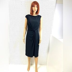 Lauren Ralph Lauren Twist Side-Front Black Cocktail Knee length dress Size 10